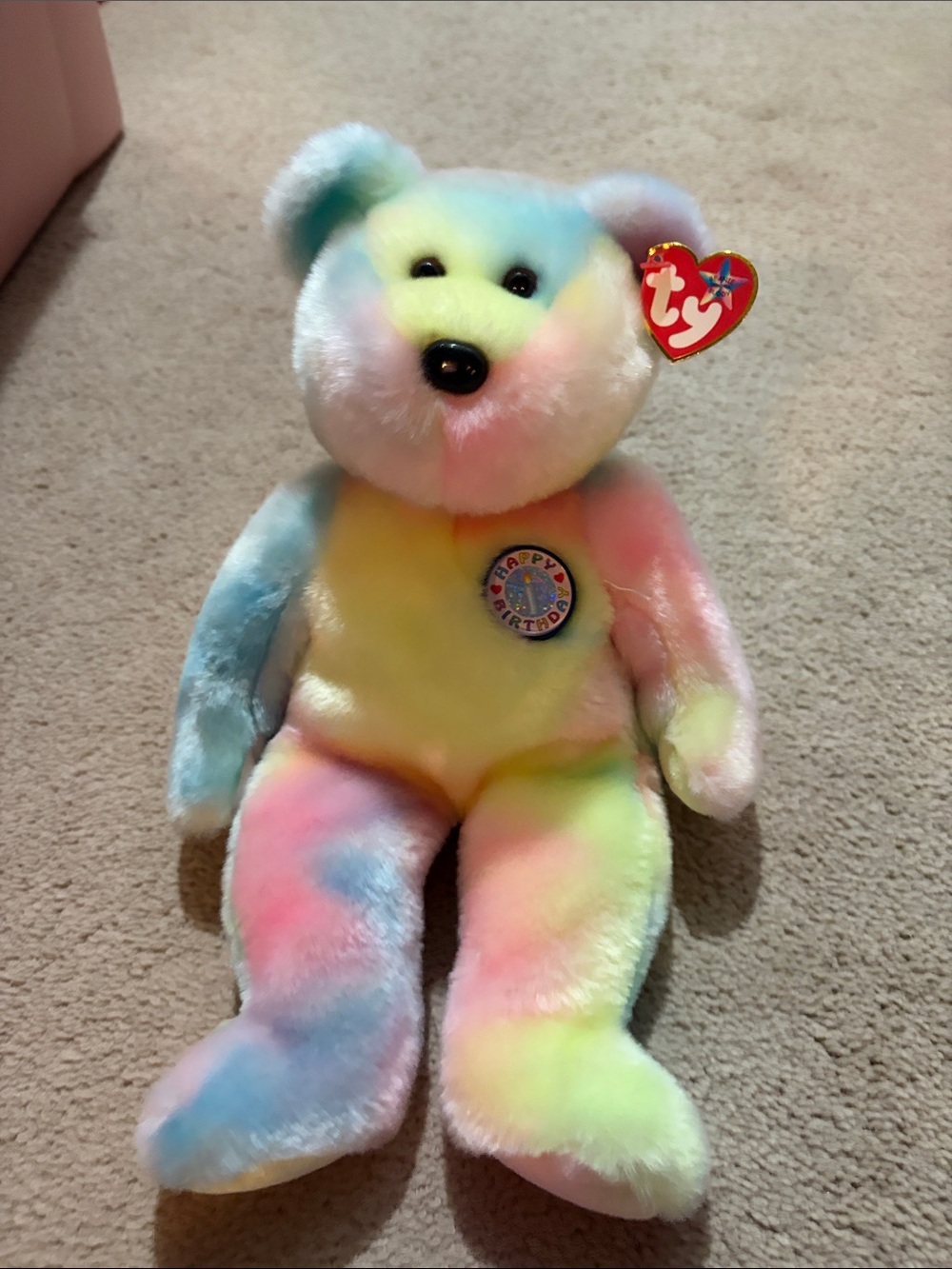Ty Large Birthday Bear - Pastel Multicolor